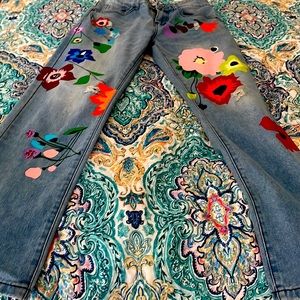 Part of 5 for $25 Miss look jeans small with painted flowers. In size small